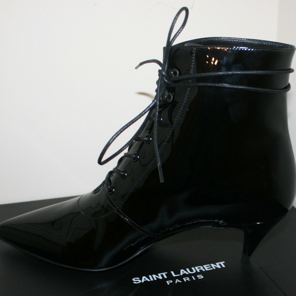 Saint Laurent Paris Runway Cat 50 Lace-Up Booties - Picture 3 of 7